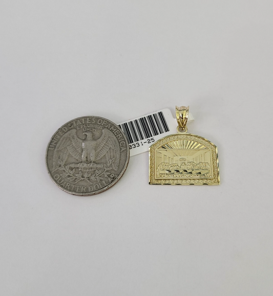 10k Last Supper Charm Pendant REAL 10Kt Yellow Gold Genuine Religious
