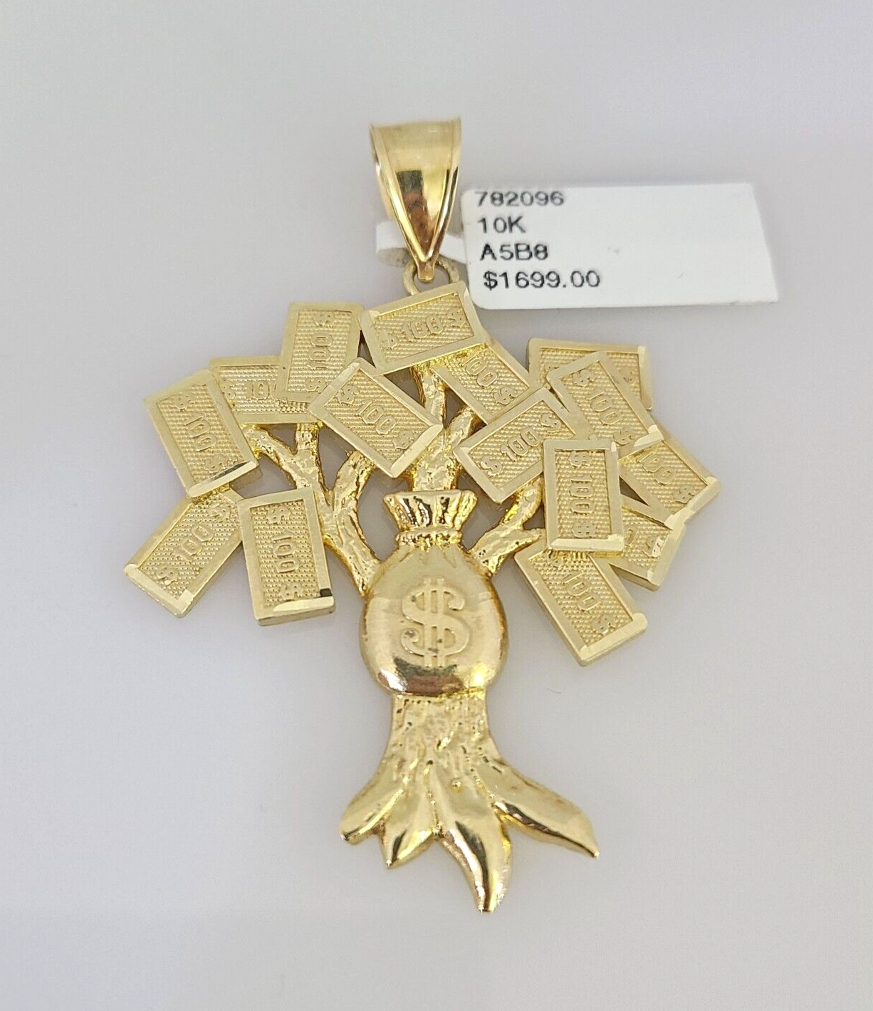 10k Money Tree Charm Pendant Men's REAL 10Kt Yellow Gold Genuine