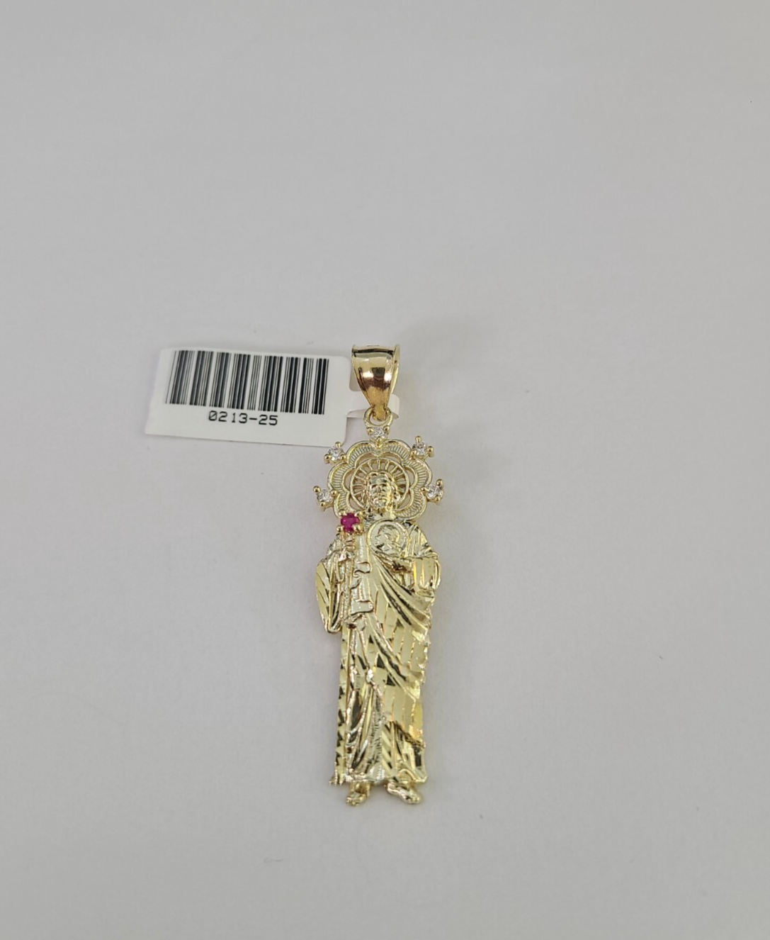 10k San Judas Charm Pendant Mens REAL 10Kt Saint Jude Yellow Gold