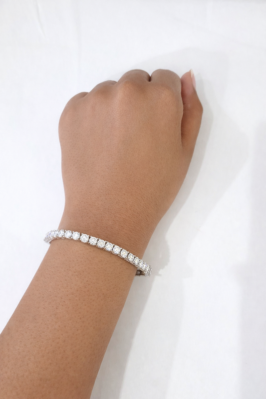 Moissanite Tennis Bracelet Real 925 Silver 7 Inch 4mm Women Men