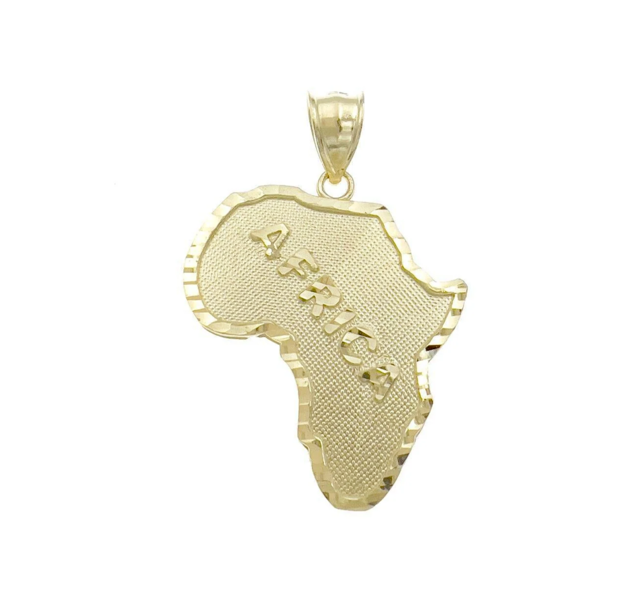 10k Yellow Gold Charm Africa Map Pendant Mens REAL 10KT GOLD & FREE SHIPPING