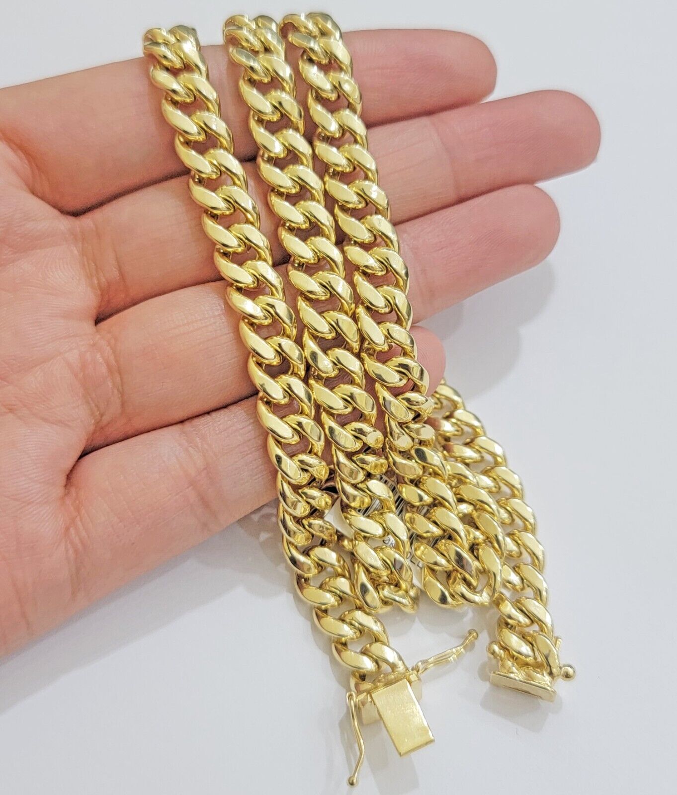 14k Yellow Gold Chain 18 Inch 8mm Miami Cuban Link Men Women Necklace REAL 14KT