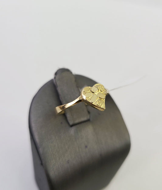 REAL Ring 10k Nugget Heart Ring Yellow Gold Genuine Ladies
