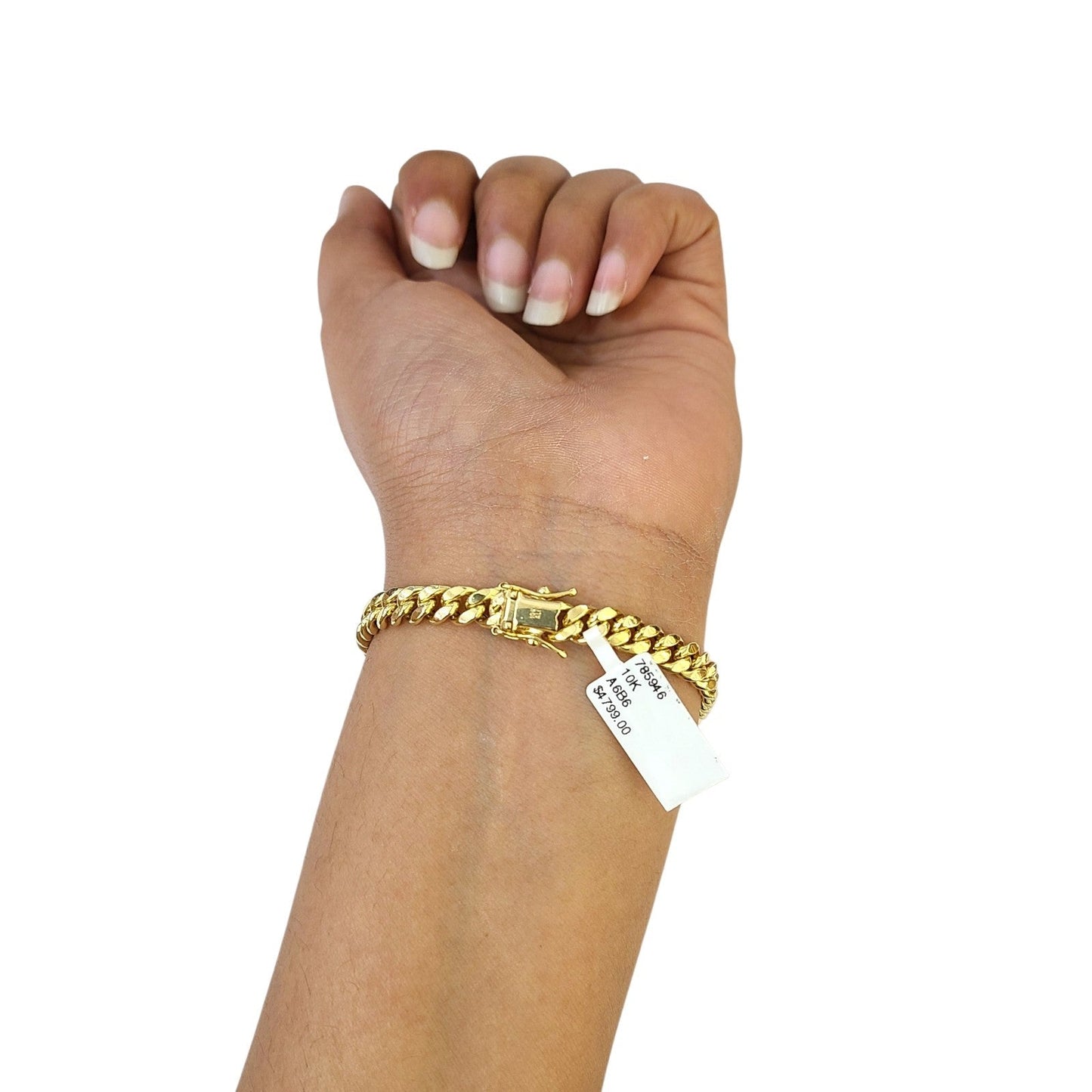 Real 10k Solid Gold Bracelet Miami Cuban Link 7.5 Inch 6mm Mens 10KT Box Lock