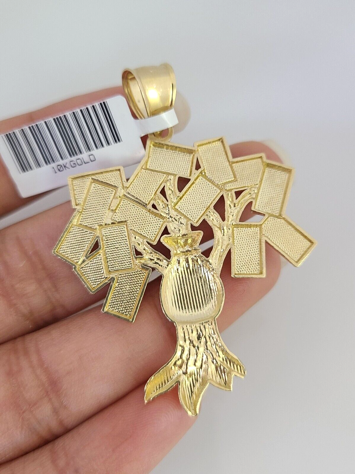 10k Money Tree Charm Pendant Men's REAL 10Kt Yellow Gold Genuine