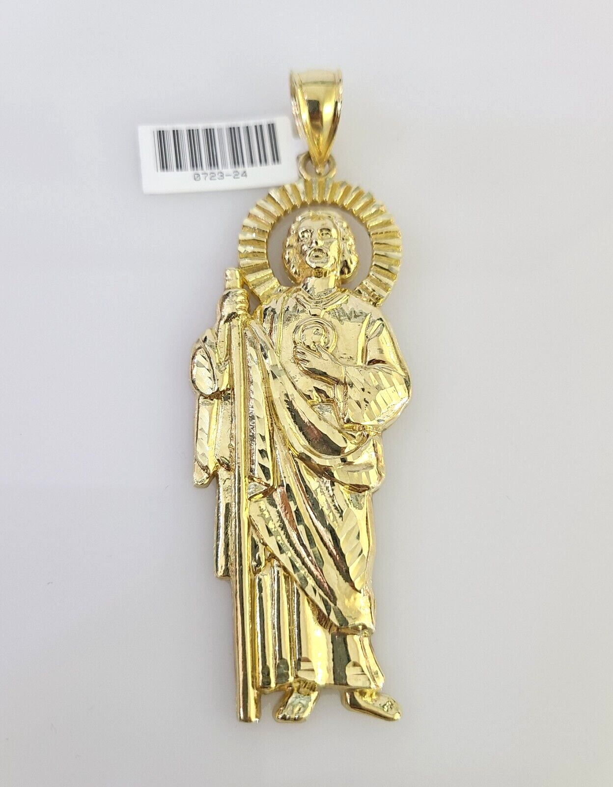 10k San Judas Charm Pendant Men's REAL 10Kt Saint Jude Yellow Gold