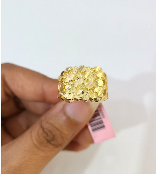 Real 14k Men Nugget Ring Yellow Gold 14Kt Genuine