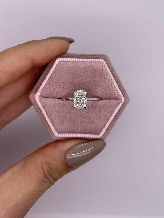 1 CT IGI Certified Diamond Engagement Ring VS2 D Oval Lab-created 14k White Gold