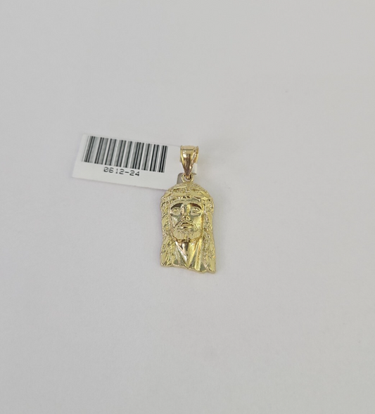 10k Jesus Head Charm Pendant REAL 10Kt Yellow Gold Genuine Religious