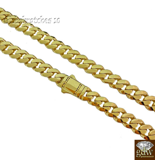 10k Real Gold Men Miami Cuban Royal Monaco Link Chain 20 inch 15mm Gold THICK