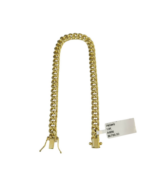 Real 10k Yellow Gold Bracelet Miami Cuban Link 8 Inch 6mm Men Women 10 KT