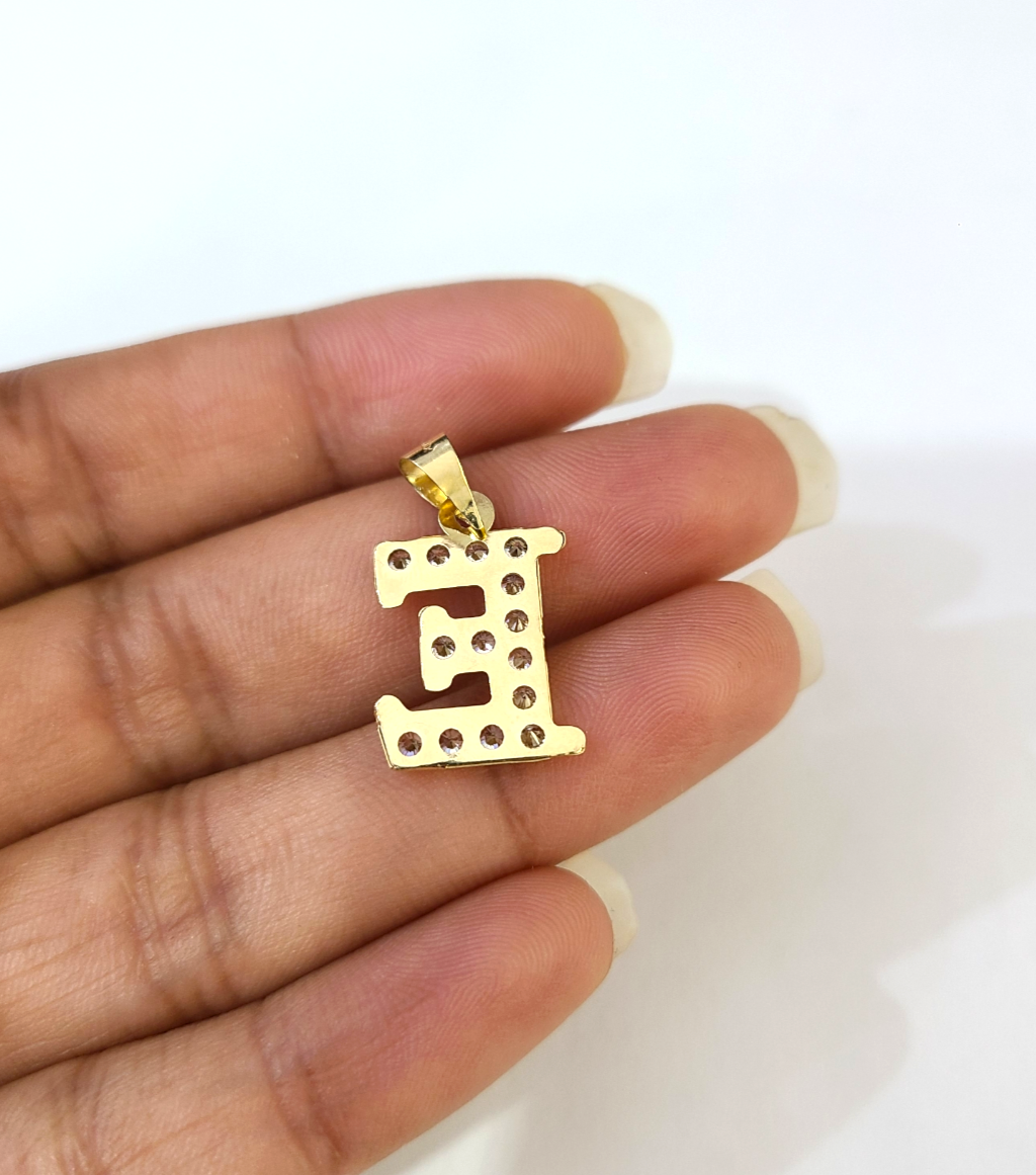 10k Gold Cuban Curb Chain Necklace E Initial Alphabet Pendant Charm 3mm Necklace