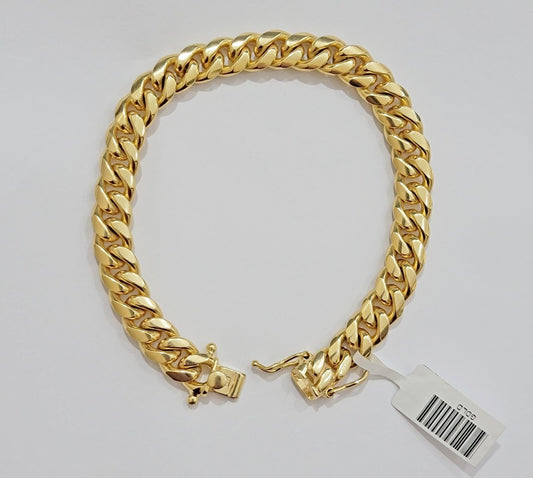 REAL 10k Gold Miami Cuban ladies Bracelet 7" 8.5mm 10kt Yellow Strong SOLID Link