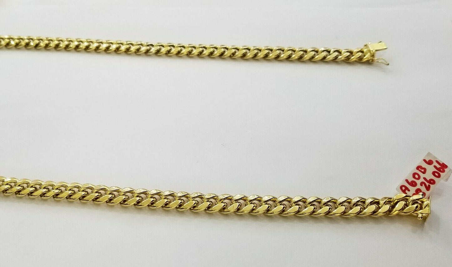 14k REAL Yellow Gold Necklace 26" Inch 10mm Miami Cuban Box Lock Men 14kt