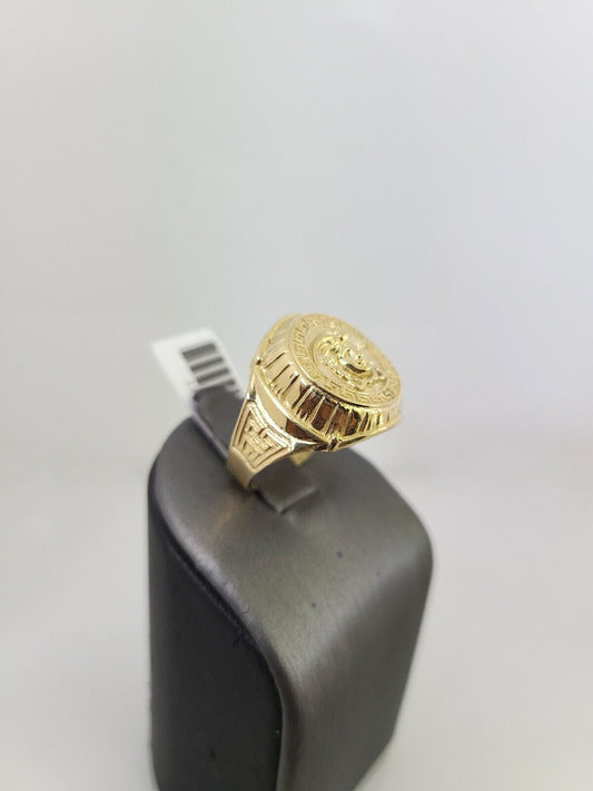 10k Yellow Gold Medusa Head Ring Casual Men's Band Genuine Brand New
