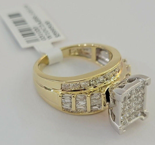 Ladies 14k Yellow Gold Ring Natural 2CT Diamond Women REAL , Wedding Engagement