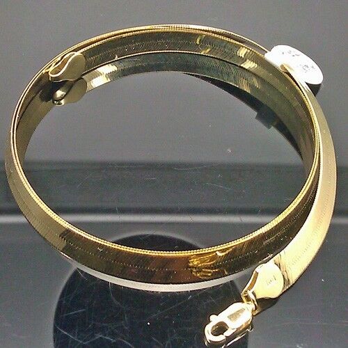 Real 10K Yellow Gold 7mm 24" Herringbone Necklace Chain Men Women lobster 10KT