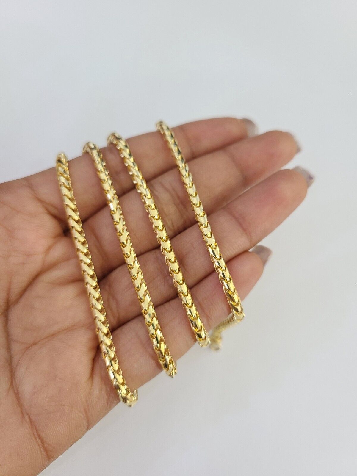 Real 18k Yellow Gold Franco Chain Necklace 24 Inch 4 mm SOLID 18kt