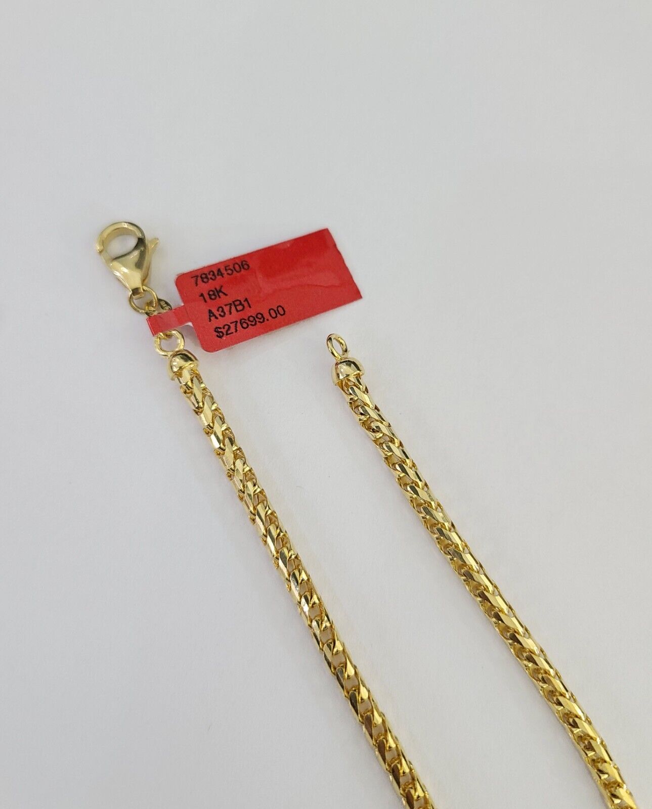 Real 18k Yellow Gold Franco Chain Necklace 24 Inch 4 mm SOLID 18kt