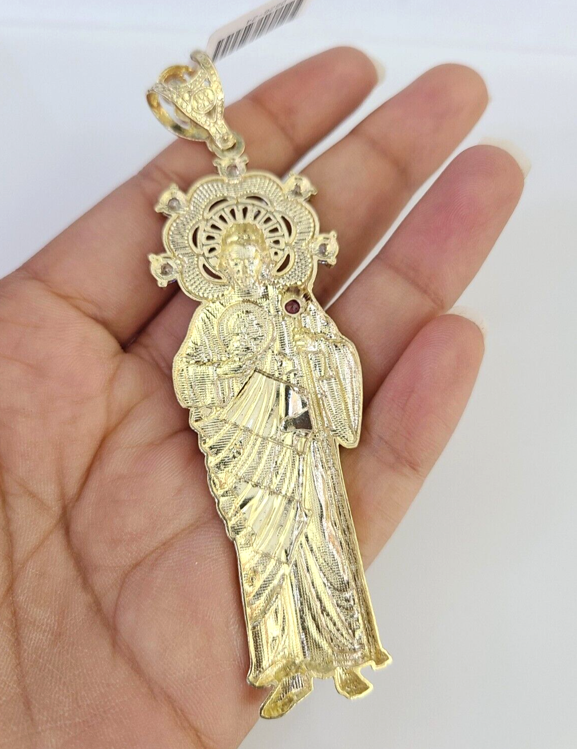 10k San Judas Charm Pendant Men's REAL 10Kt Saint Jude Yellow Gold