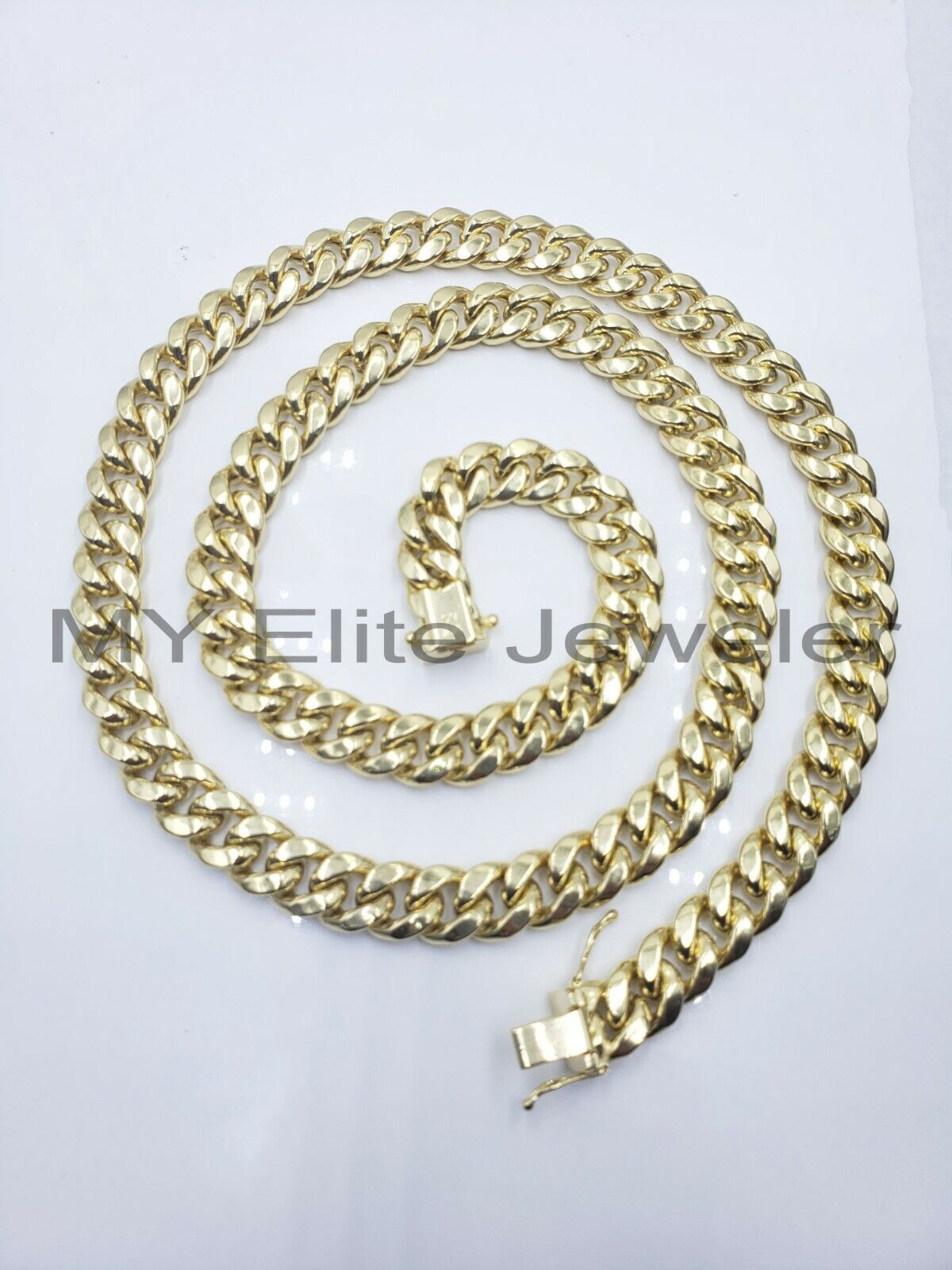 14k 10mm Mens Necklace Chain Miami Cuban Link 24" Inch REAL 14KT Real Gold Sale