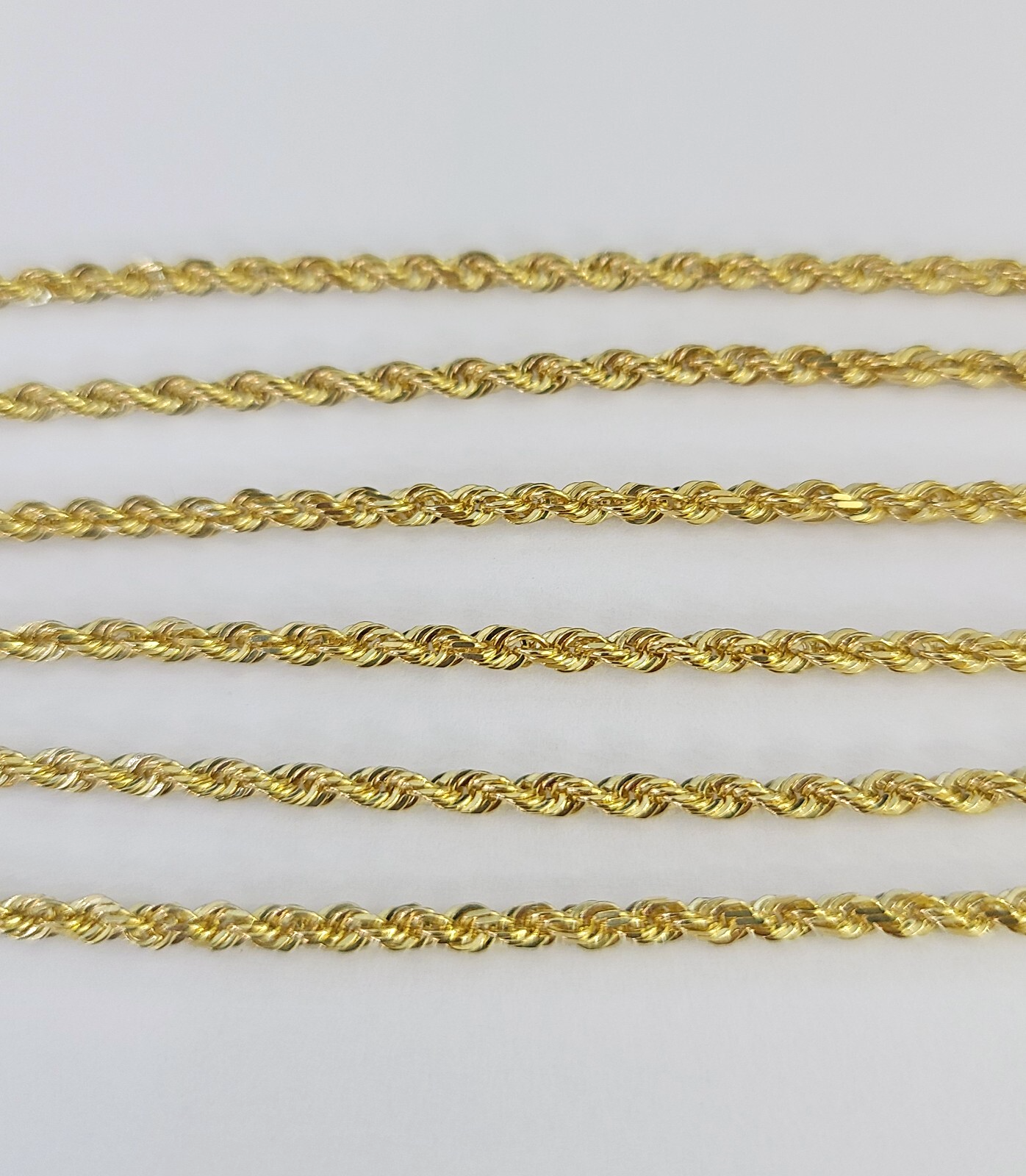 Real 18k Rope Chain Necklace 22 Inches 2mm Yellow Gold Men Women 18KT SOLID