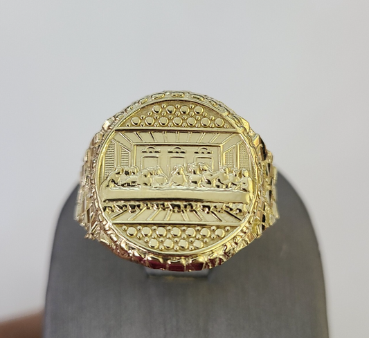 10k Last Supper Ring Casual Band Yellow Gold Genuine Brand New Religious