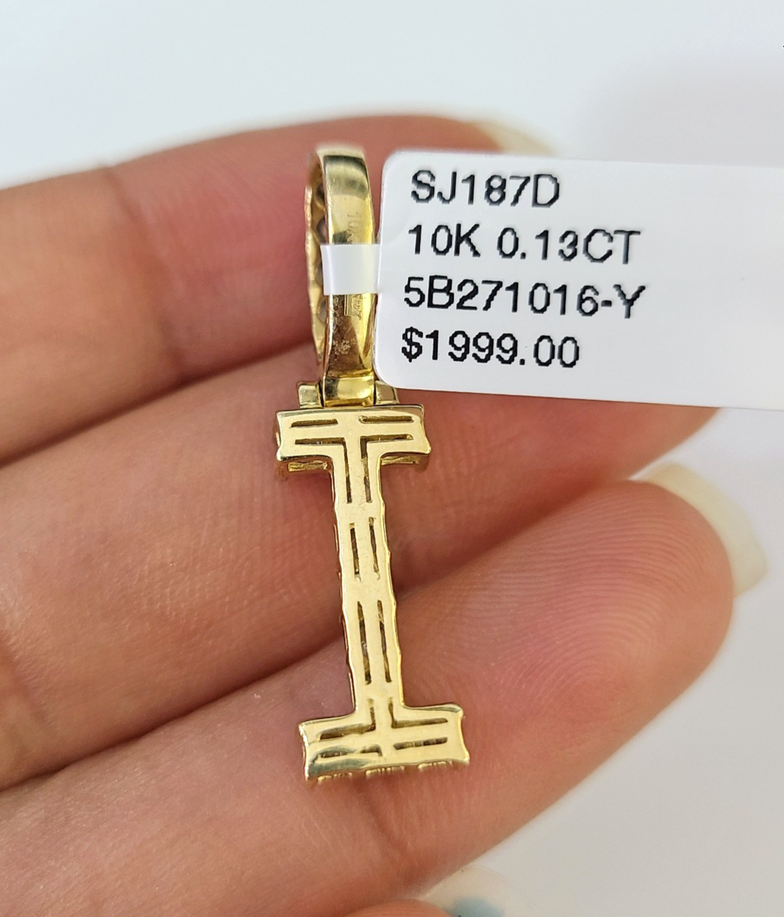 10K Gold Miami Cuban Chain I Diamond Initial 18"-24" 2mm Pendant Necklace SET