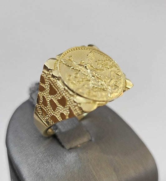 10k 50 Pesos Coin Centenario Ring Yellow Gold Men Women Real Genuine