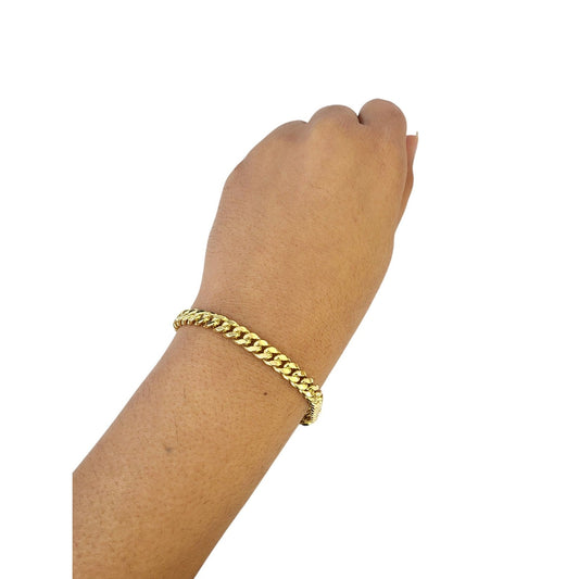 Real 10k Yellow Gold Bracelet Miami Cuban Link 9 Inch 8mm Men Women 10 KT