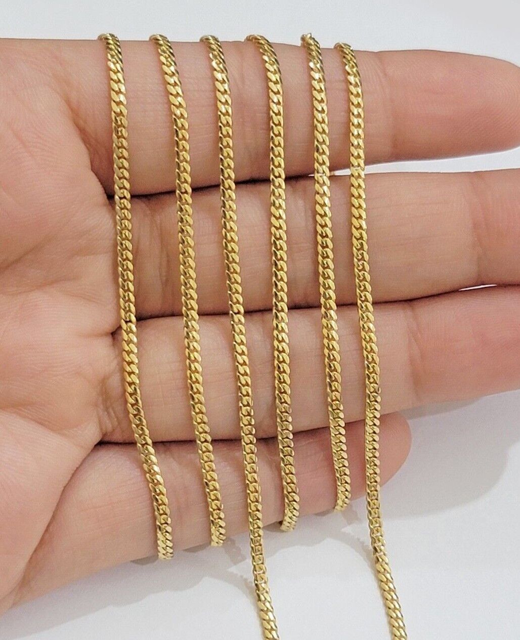 Real 18k Yellow Gold Miami Cuban Chain Necklace 2mm 18-24 Inches Men Women SOLID