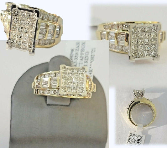 Ladies 14k Yellow Gold Ring Natural 2CT Diamond Women REAL , Wedding Engagement
