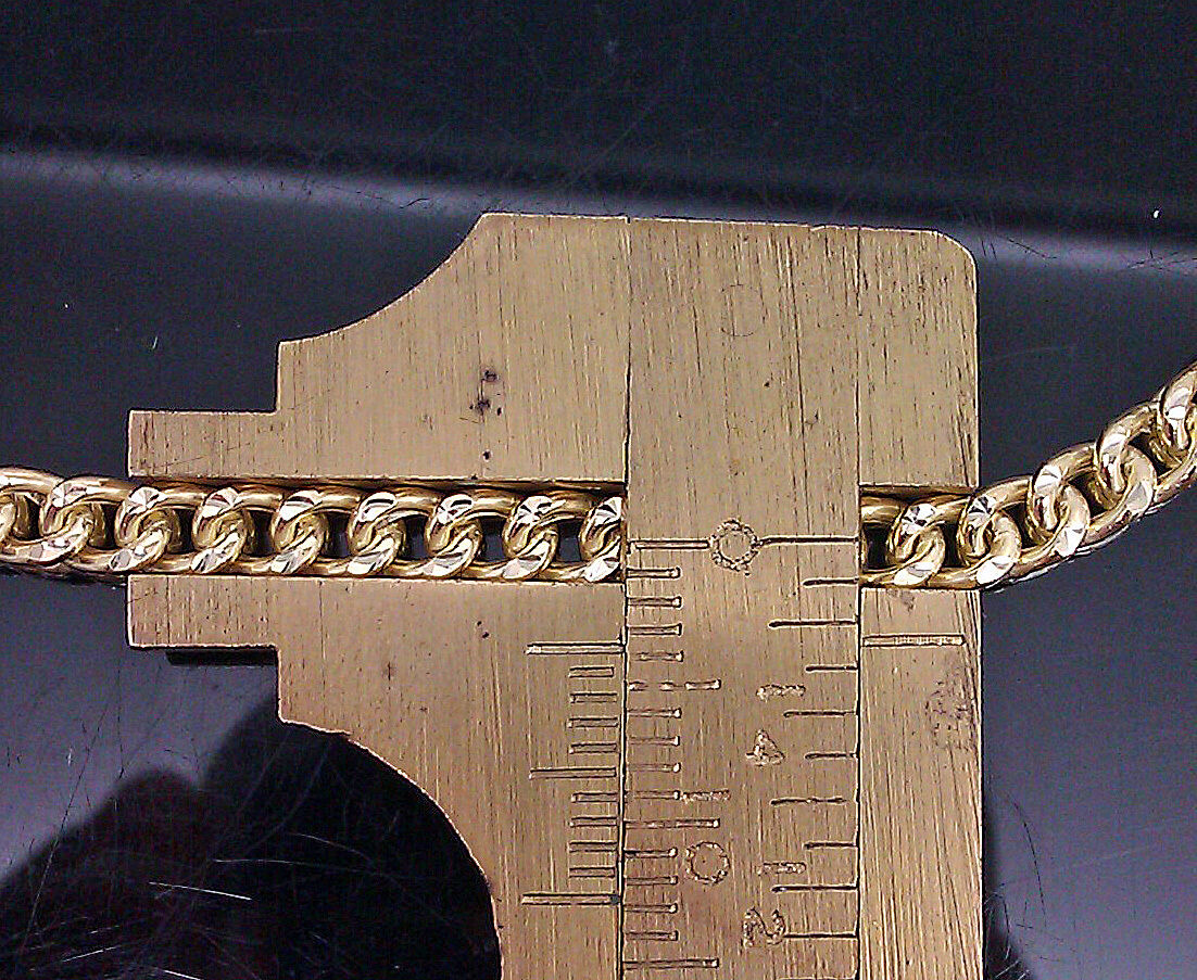 10k Yellow Gold Franco Bracelet 4mm 8" Inch Mens Women Rope Cuban Link
