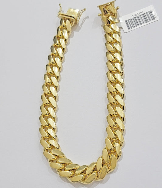 Real 14k Yellow Gold Solid 10mm Bracelet Miami Cuban Link 7.5" 14kt Men Women