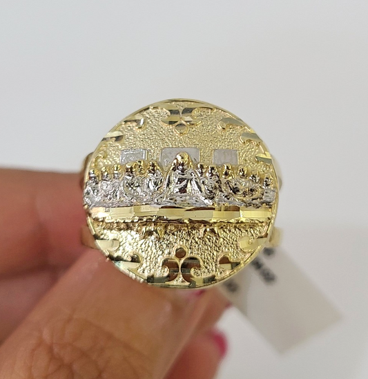 10k Last Supper Ring Yellow Gold Men Real Genuine