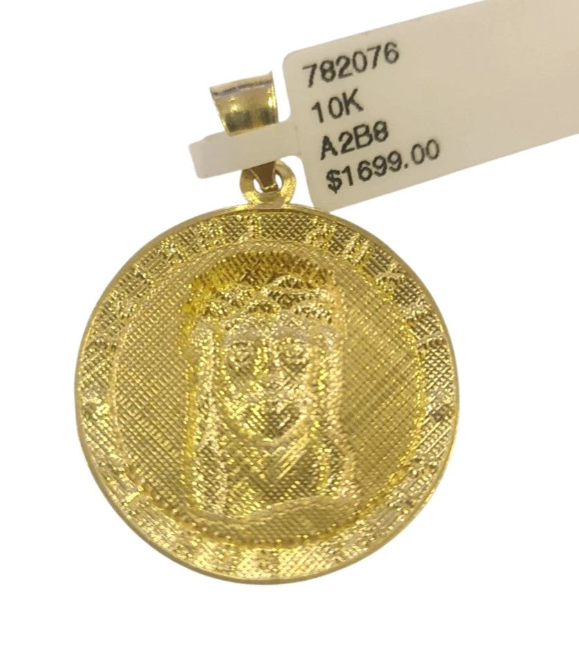 Real 10k Rope Chain Jesus Christ Charm Necklace Pendant Set 2mm 18"-24" Gold