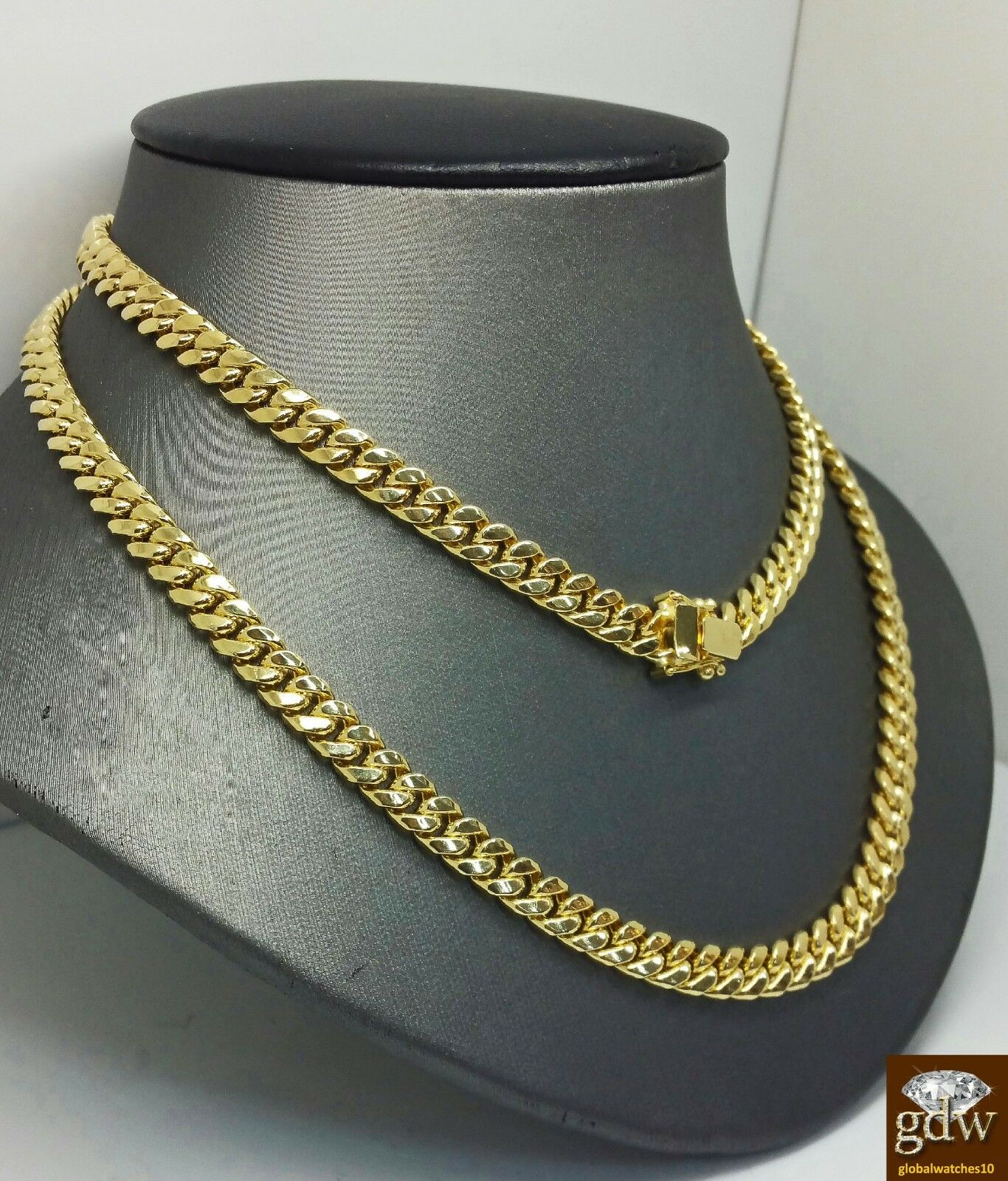 Real 14K Yellow Gold Miami Cuban Chain 22" 7mm Men BOX LOCK