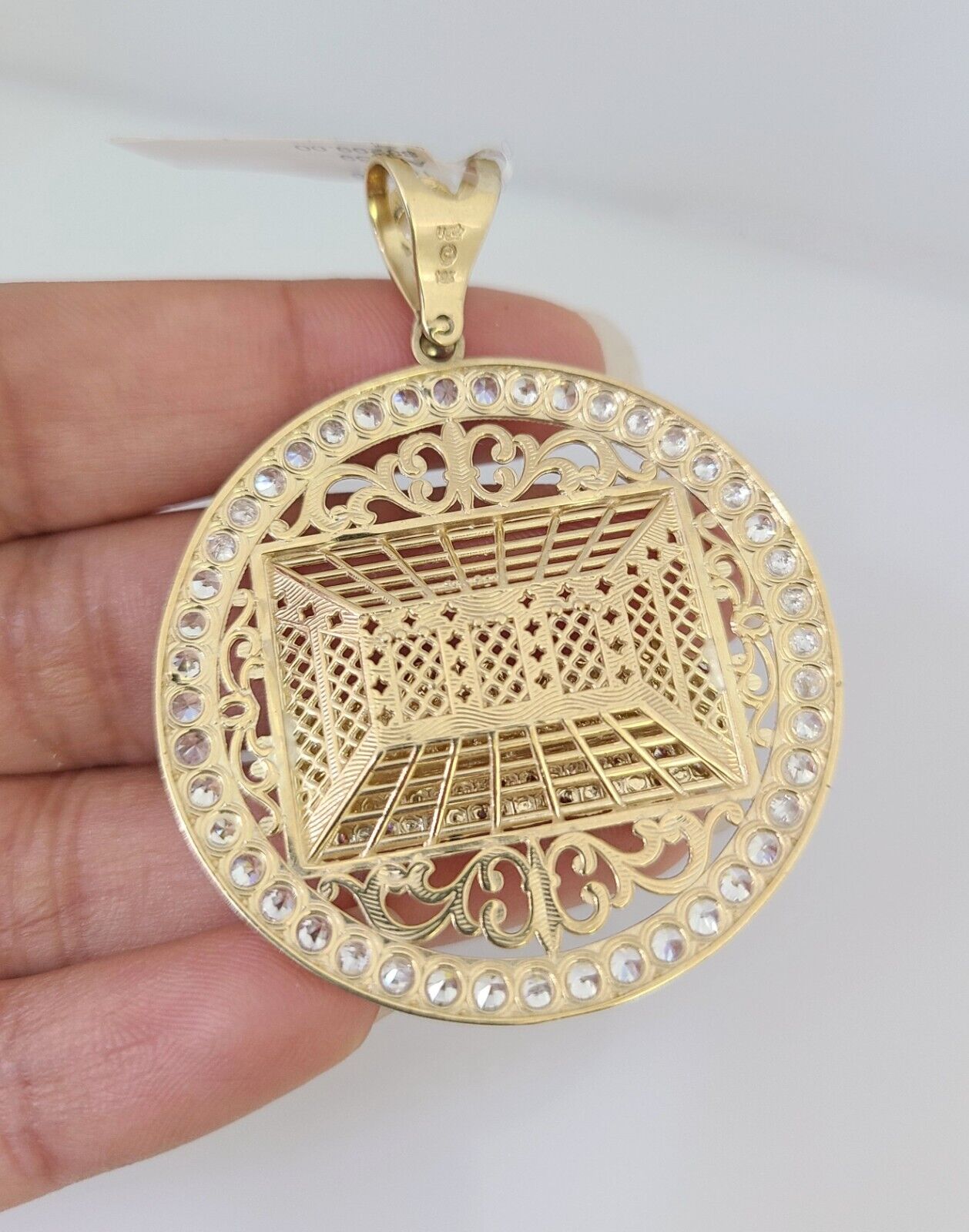 10k Last Supper Charm Pendant Men's REAL 10Kt Religious Medallion Yellow Gold