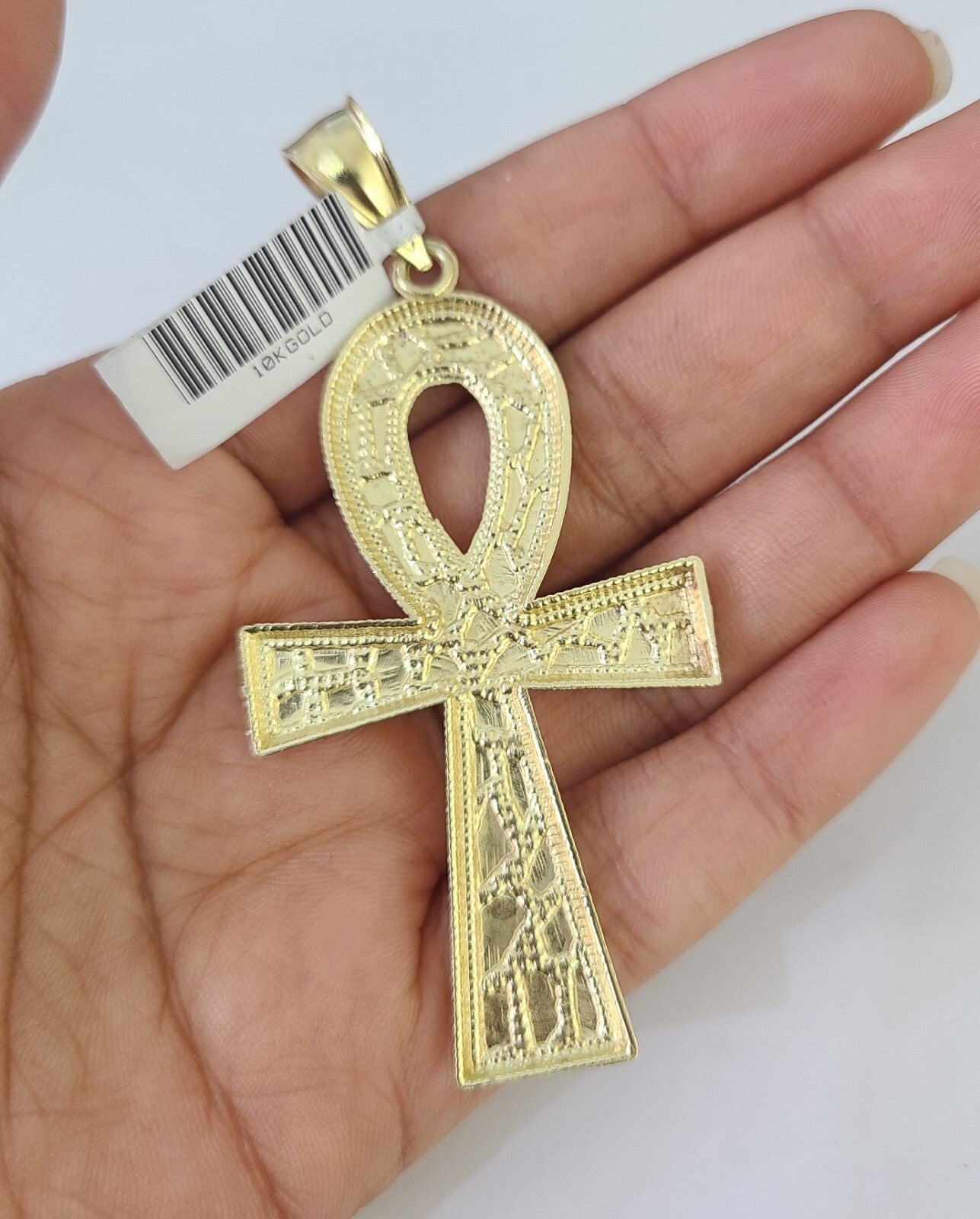 REAL 10k Yellow Gold Cross Pendant Rope Chain SET Necklace 18-30'' 8mm For Mens