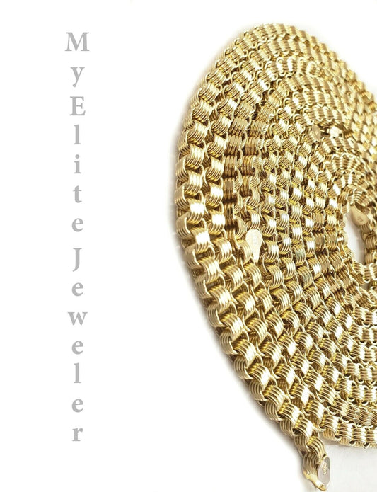 10k Gold Necklace Byzantine Box Chain 6mm 18"- 30 Inch Men REAL 10kt Yellow Gold