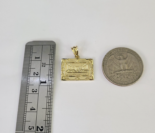 10k 2.5mm Rope Chain Last Supper Pendant 18"28" Gold Set Charm Necklace