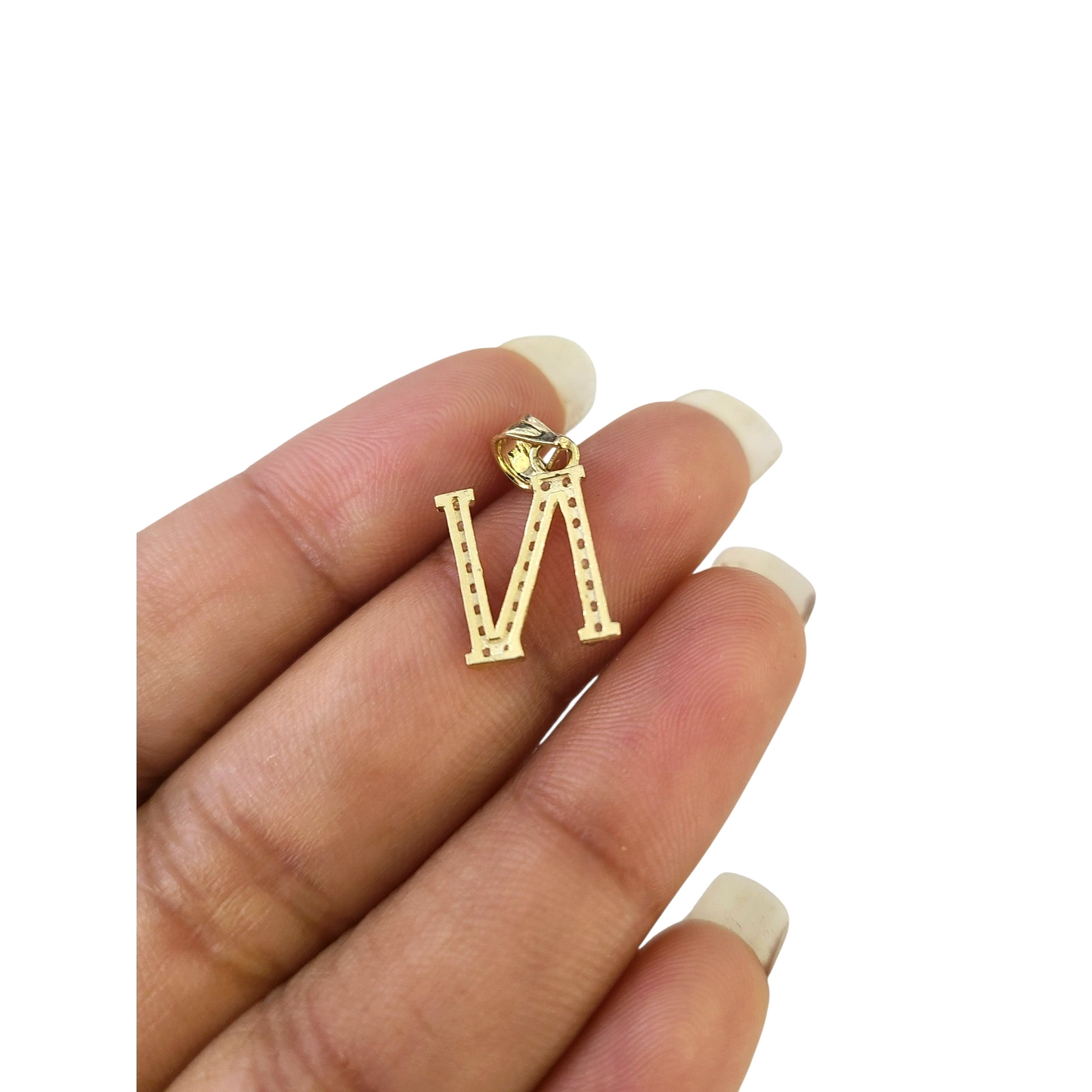 10K Gold Solid Franco Chain N Initial CZ Stone Pendant Set 1mm 16 18 20 22 Women