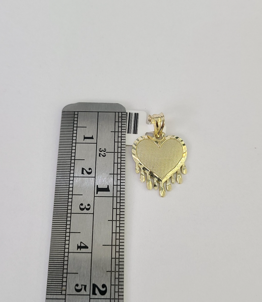 10k Melting Heart Charm Pendant REAL 10Kt Yellow Gold Genuine