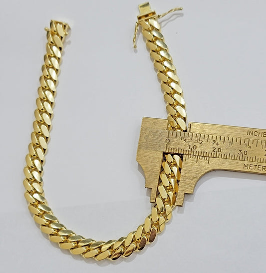 Real 10k Gold Bracelet Solid Miami Cuban Link 8mm 8" 10kt Men's Real Gold Sale