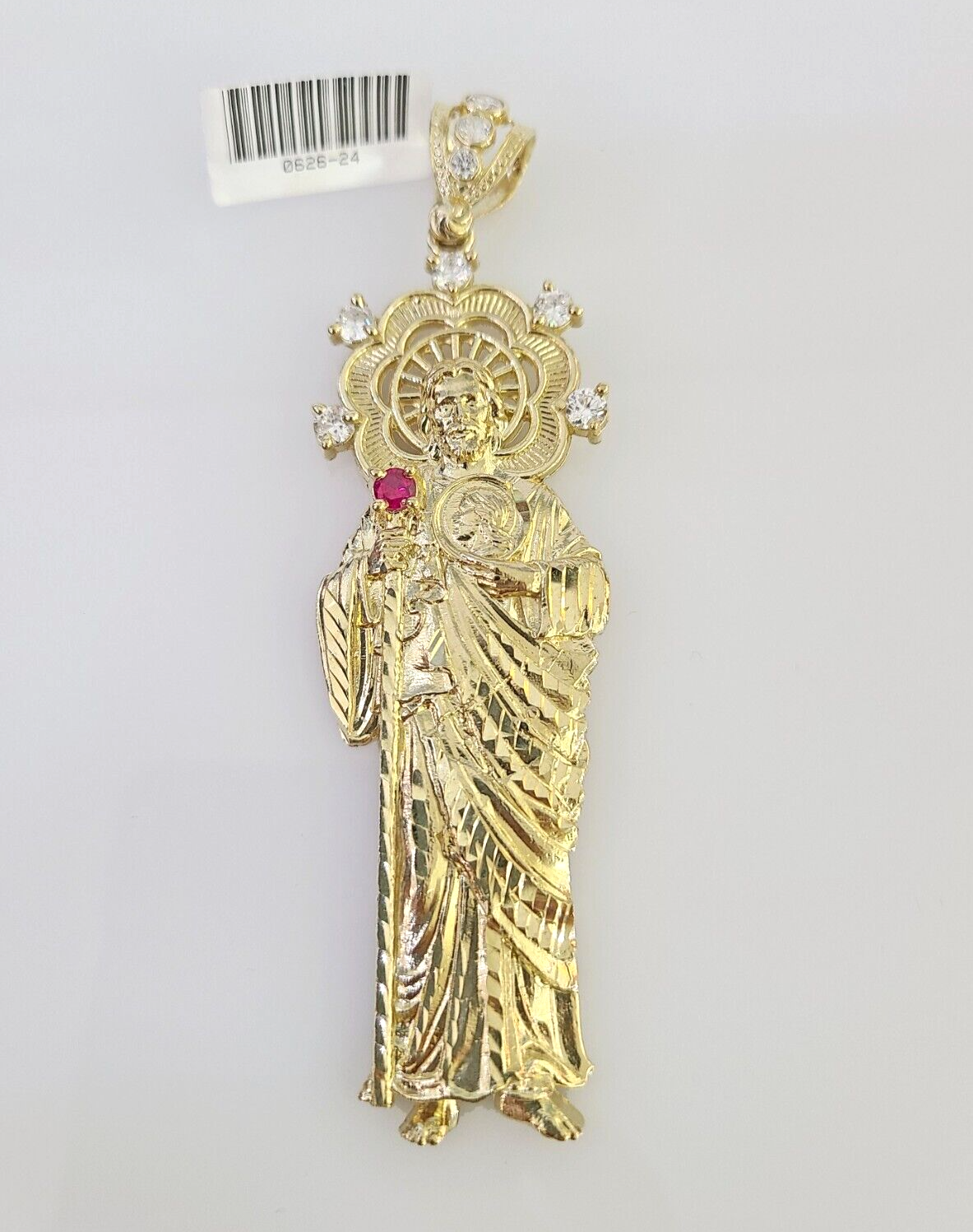 10k San Judas Charm Pendant Men's REAL 10Kt Saint Jude Yellow Gold