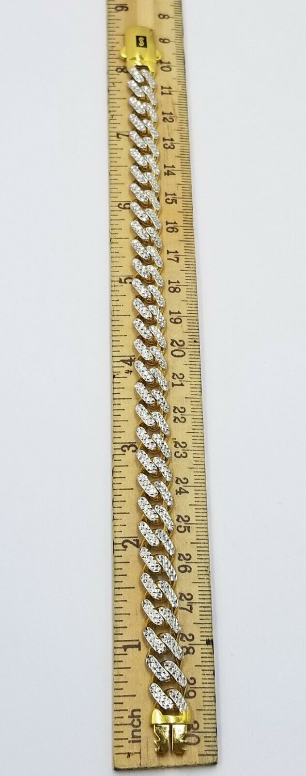 10K Yellow Gold Royal Monaco Cuban Bracelet 8.5mm Long Diamond Cut 8.5 "