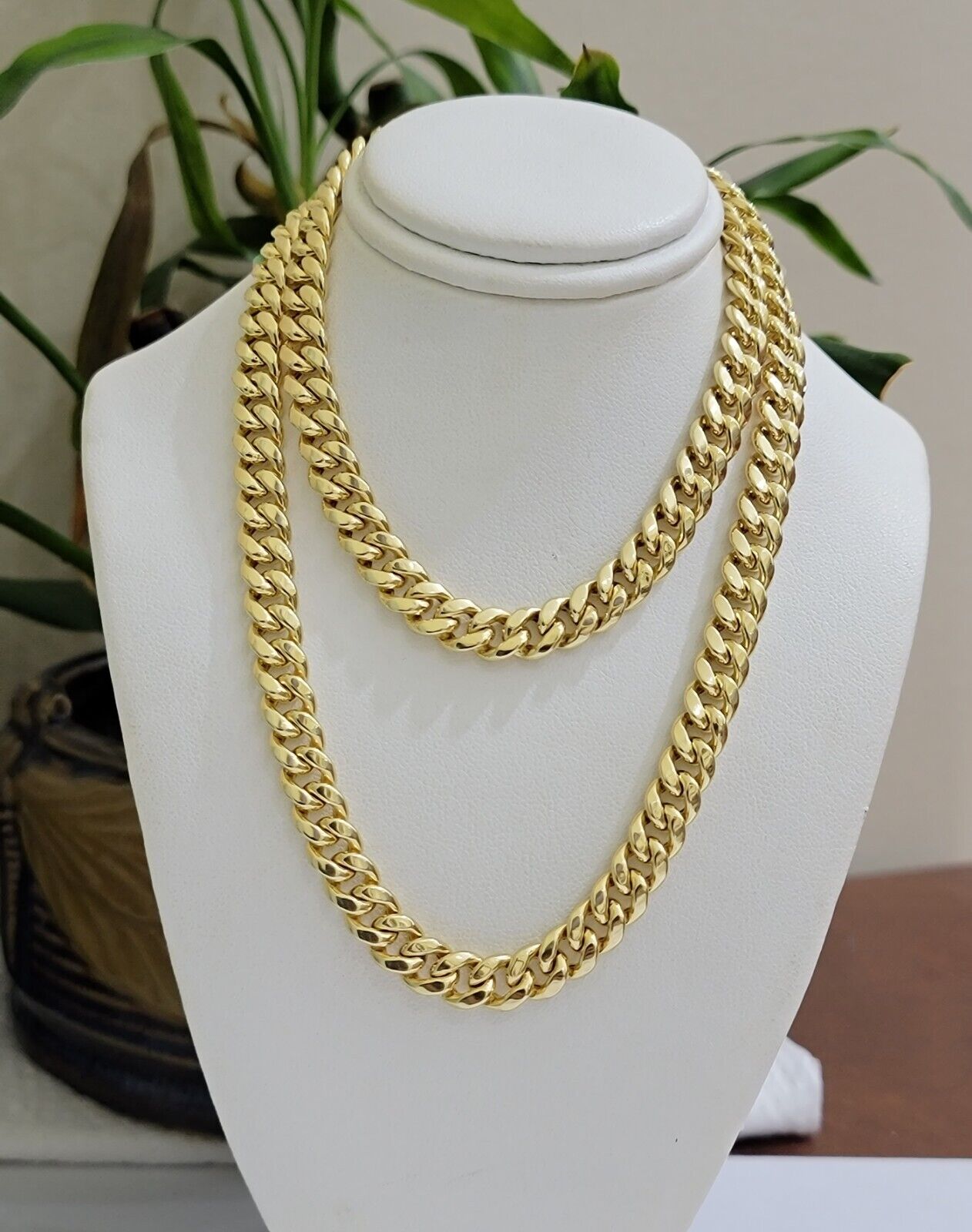 14k Yellow Gold Chain 18 Inch 8mm Miami Cuban Link Men Women Necklace REAL 14KT