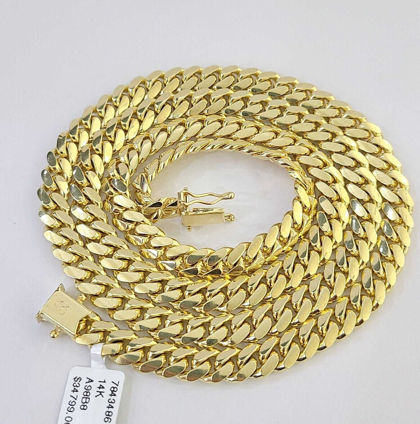 Solid 14k Gold Chain 7mm 22 Inch Miami Cuban Link Necklace HEAVY Real Gold Sale