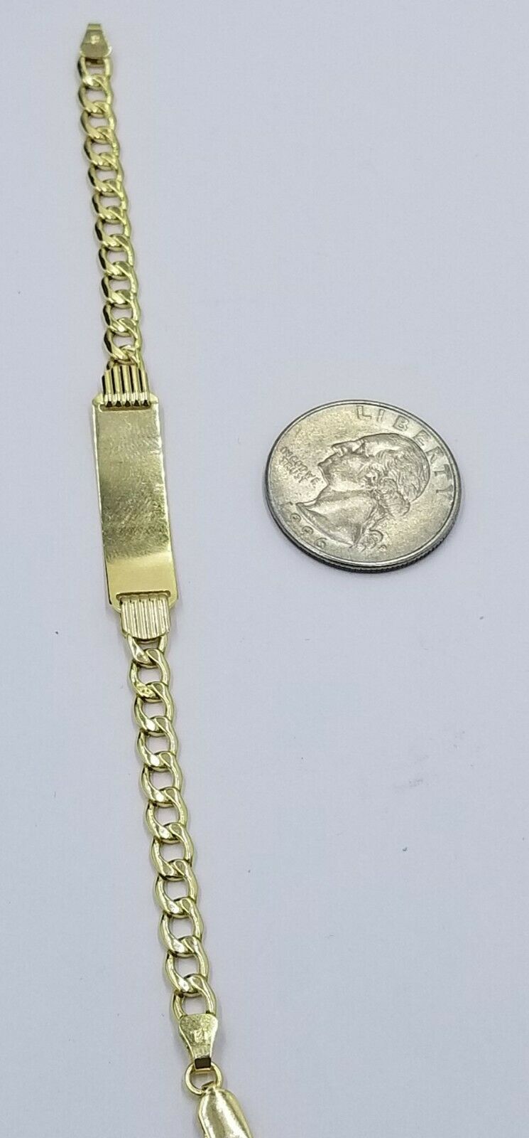 10k Gold Baby ID Bracelet 6" Inch Cuban Curb Link Rope Real