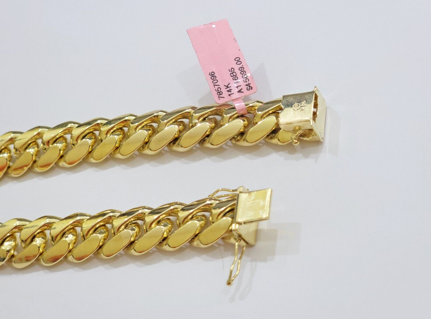 13mm Solid 14k Yellow Gold bracelet Miami Cuban Link 8 Inch Mens REAL 14kt HEAVY
